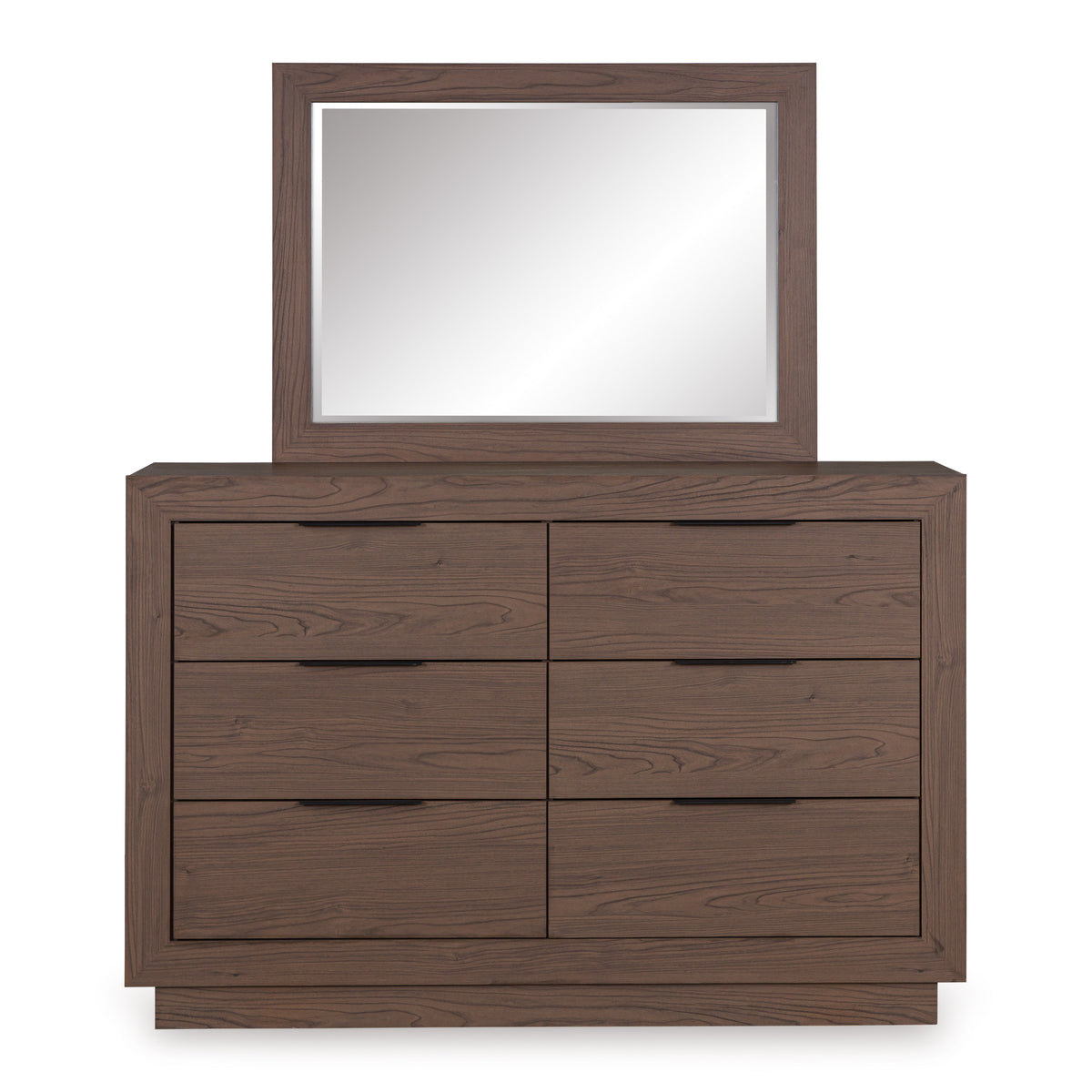 Frost Valley Six Drawer Dresser and Mirror;Brown