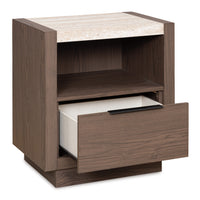 Frost Valley One Drawer Night Stand;Brown/White