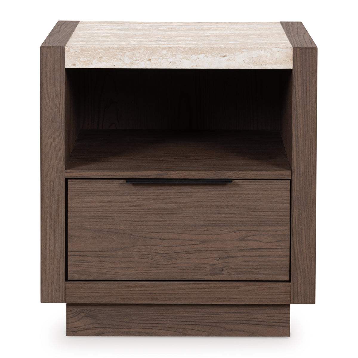Frost Valley One Drawer Night Stand;Brown/White