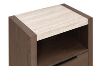 Frost Valley One Drawer Night Stand;Brown/White