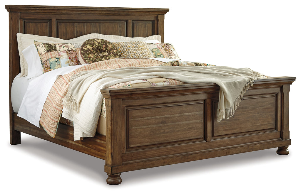 Flynnter Queen Sleigh Storage Bed, Dresser, Mirror and Nightstand