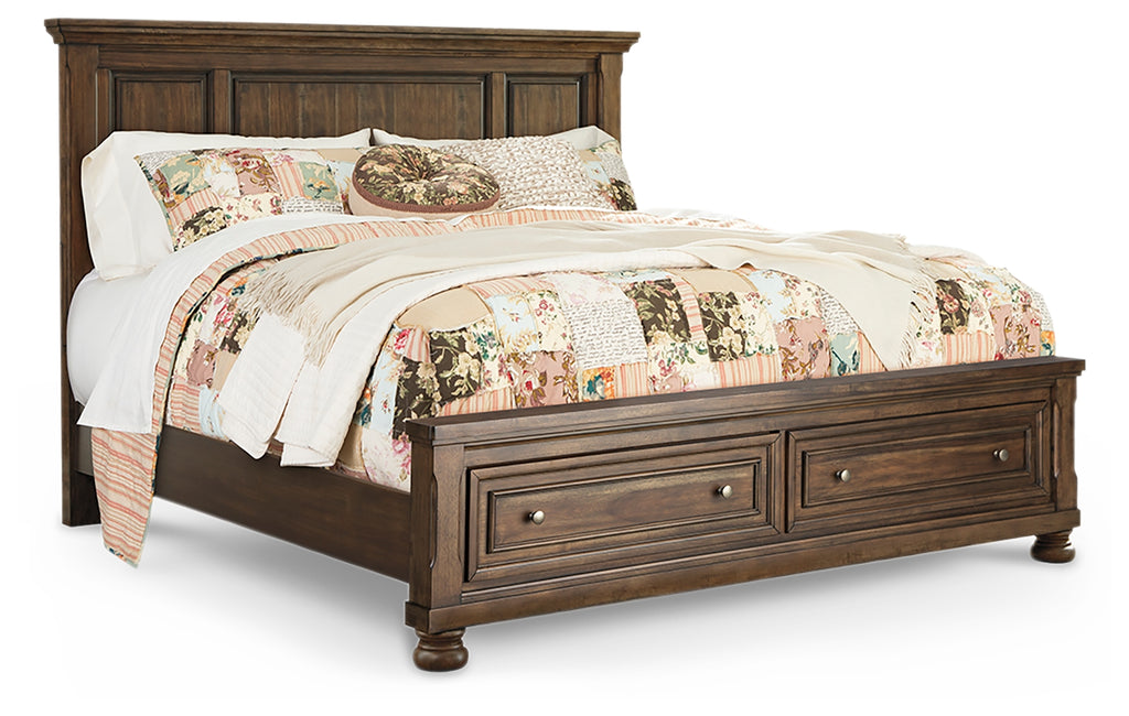 Flynnter King Panel Bed with 2 Storage Drawers