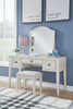 Robbinsdale Mirrored Vanity with Bench;Antique White