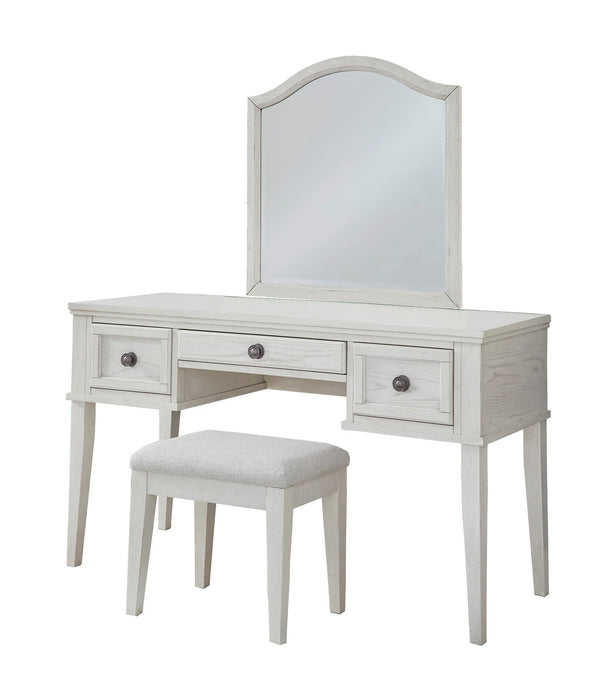 Robbinsdale Mirrored Vanity with Bench;Antique White