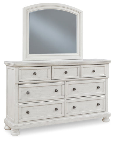 Robbinsdale Dresser and Mirror;Antique White