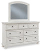 Robbinsdale Dresser and Mirror;Antique White