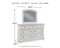 Robbinsdale Dresser and Mirror;Antique White