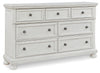Robbinsdale Dresser and Mirror;Antique White