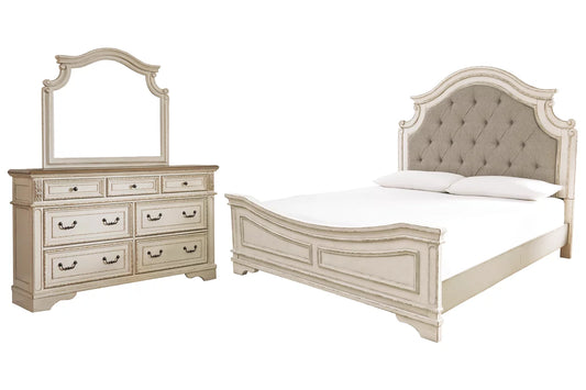 Realyn Queen Bed with Mirrored Dresser and Nightstand - Ashley Furniture - Brunei