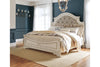 Realyn Queen Bed with Mirrored Dresser and Nightstand