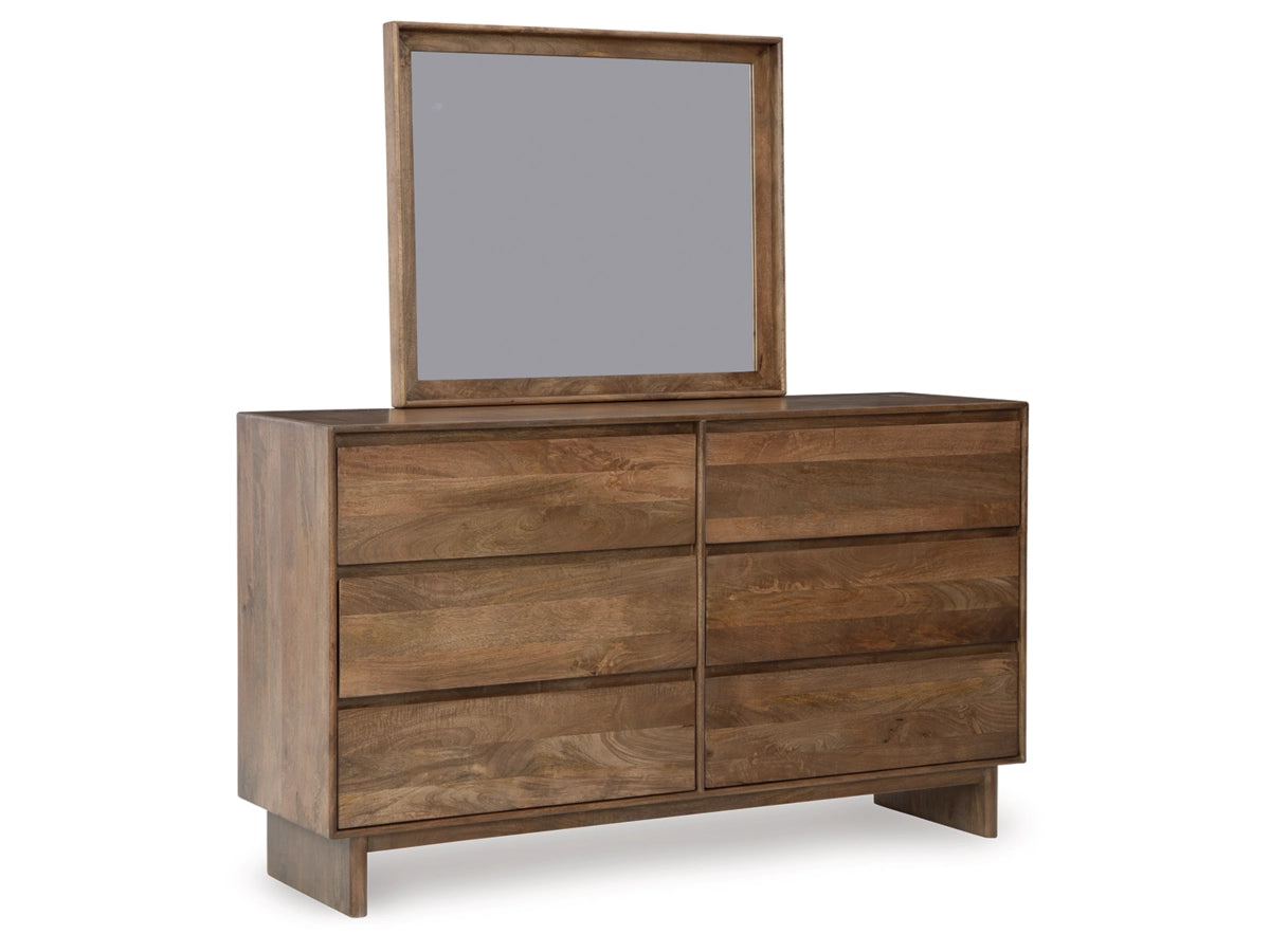 Isanti Dresser and Mirror; Light Brown
