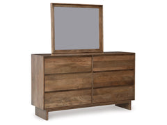 Isanti Dresser and Mirror; Light Brown