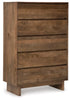 Isanti Five Drawer Chest; Light Brown
