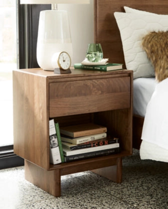 Isanti Two Drawer Night Stand; Light Brown