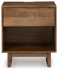 Isanti One Drawer Night Stand; Light Brown
