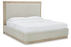 Hennington King Upholstered Bed with Mirrored Dresser, Drawer, and Nightstand