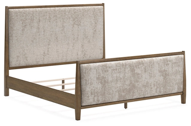 Roanhowe King Upholstered Bed;Brown