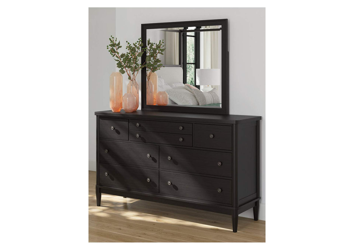 Portdown Dresser and Mirror; Black