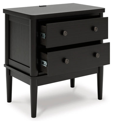 Portdown Two Drawer Night Stand; Black