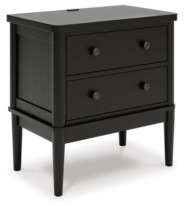 Portdown Two Drawer Night Stand; Black