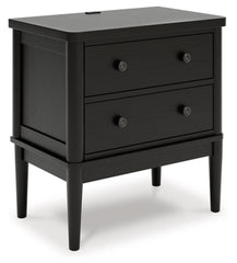 Portdown Two Drawer Night Stand; Black