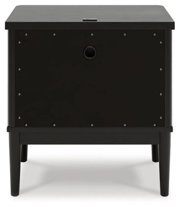 Portdown Two Drawer Night Stand; Black
