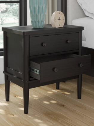 Portdown Two Drawer Night Stand; Black