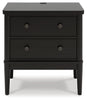 Portdown Two Drawer Night Stand; Black