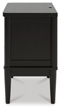 Portdown Two Drawer Night Stand; Black
