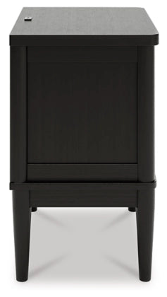 Portdown Two Drawer Night Stand; Black