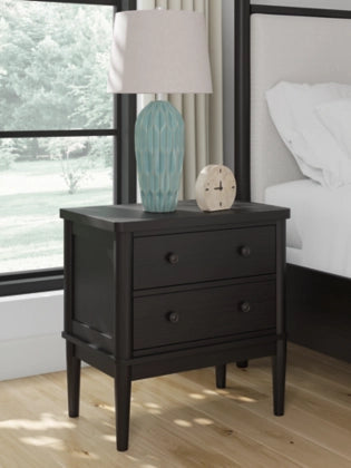 Portdown Two Drawer Night Stand; Black