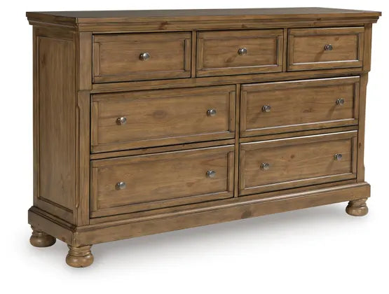 Vandenmore Dresser and Mirror;Medium Brown