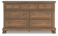 Vandenmore Dresser and Mirror;Medium Brown