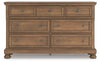 Vandenmore Dresser and Mirror;Medium Brown