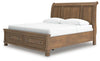 Vandenmore King Storage Sleigh Bed;Medium Brown