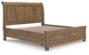 Vandenmore King Storage Sleigh Bed;Medium Brown