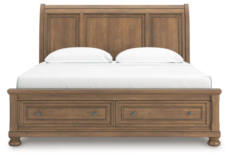 Vandenmore King Storage Sleigh Bed;Medium Brown