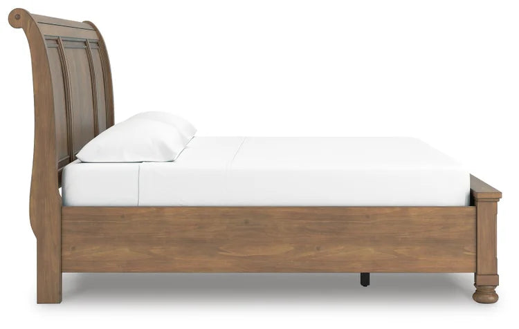 Vandenmore King Storage Sleigh Bed;Medium Brown