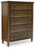 Sturlayne Five Drawer Chest;brown