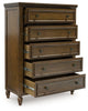 Sturlayne Five Drawer Chest;brown