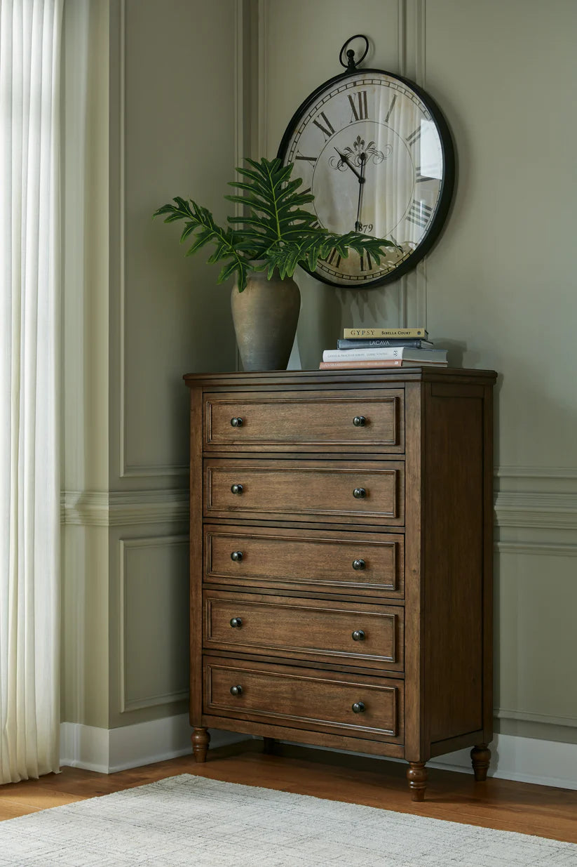 Sturlayne Five Drawer Chest;brown
