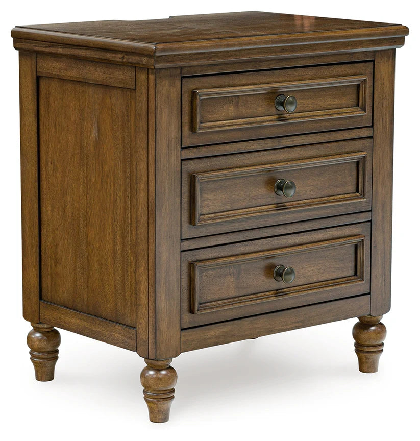 Sturlayne Three Drawer Night Stand;Brown