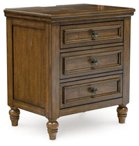 Sturlayne Three Drawer Night Stand;Brown