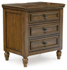 Sturlayne Three Drawer Night Stand;Brown