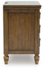 Sturlayne Three Drawer Night Stand;Brown
