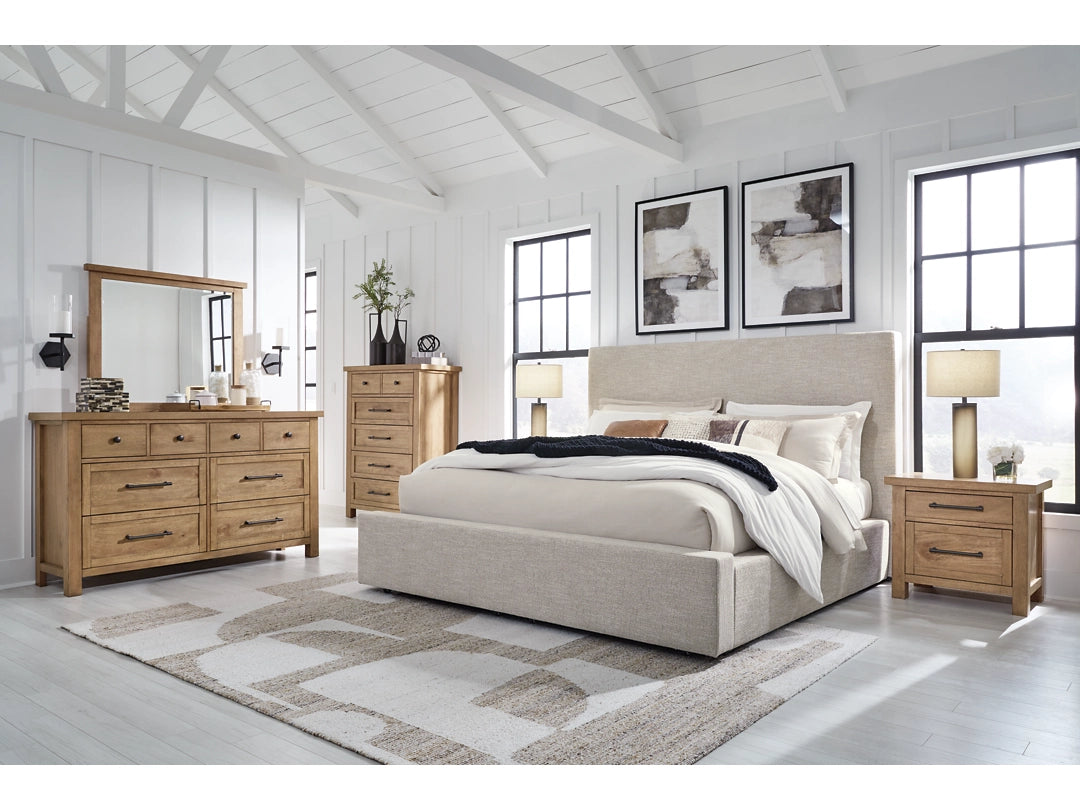 Kristland Queen Panel Bed; Light Brown