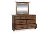 Kristiland Dresser and Mirror;Brown