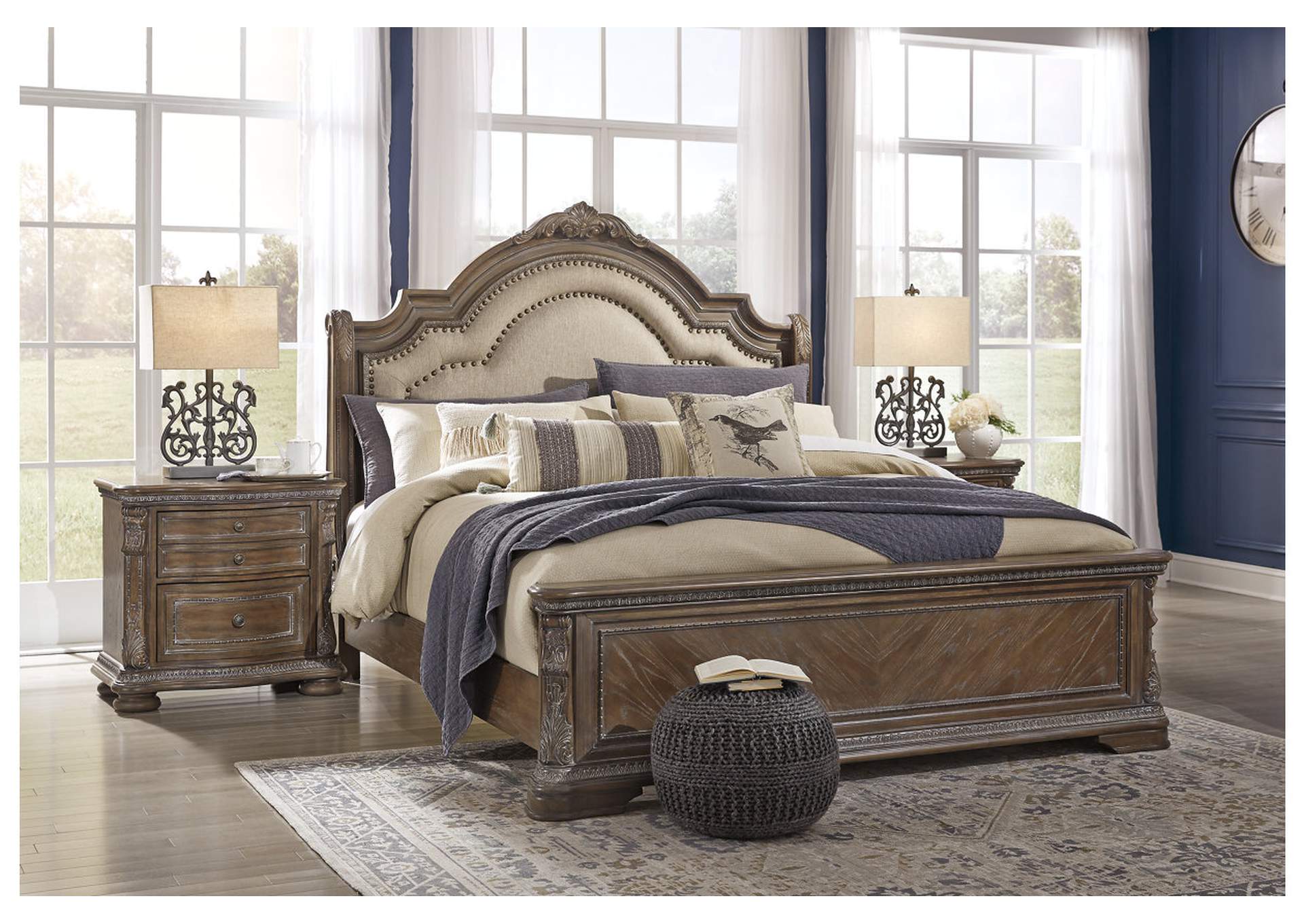 Charmond Queen Upholstered Sleigh Headboard - Ashley Furniture - Brunei