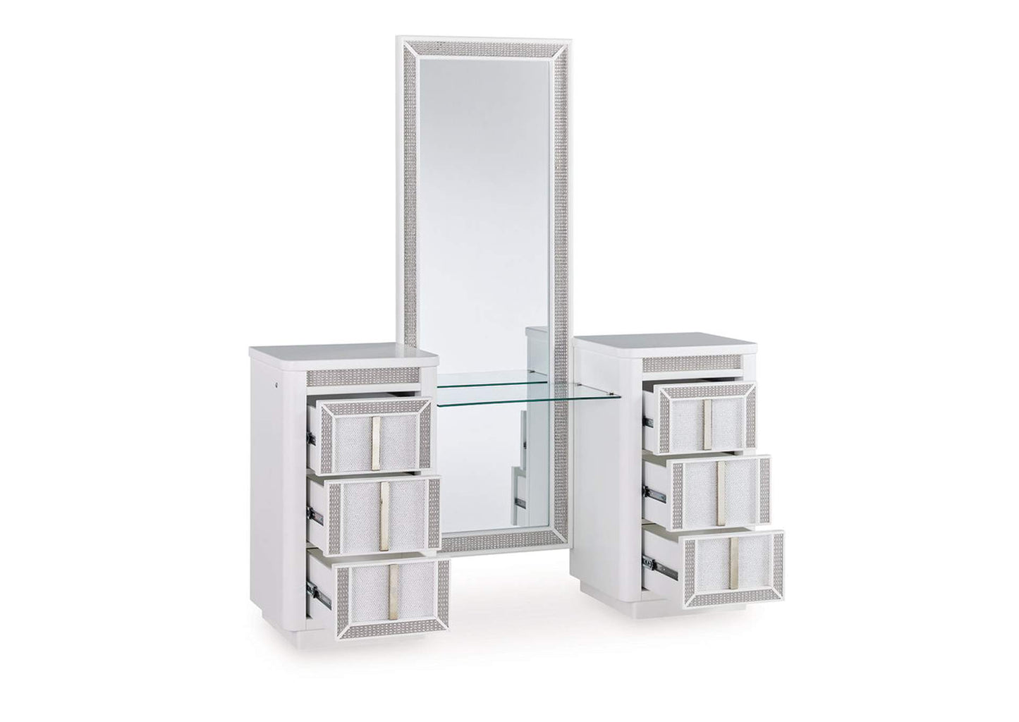 Chalanna Vanity With Stool;White
