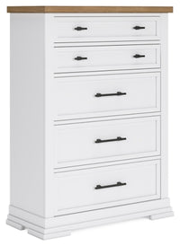 Ashbryn Chest of Drawers;WHITE/NATURAL